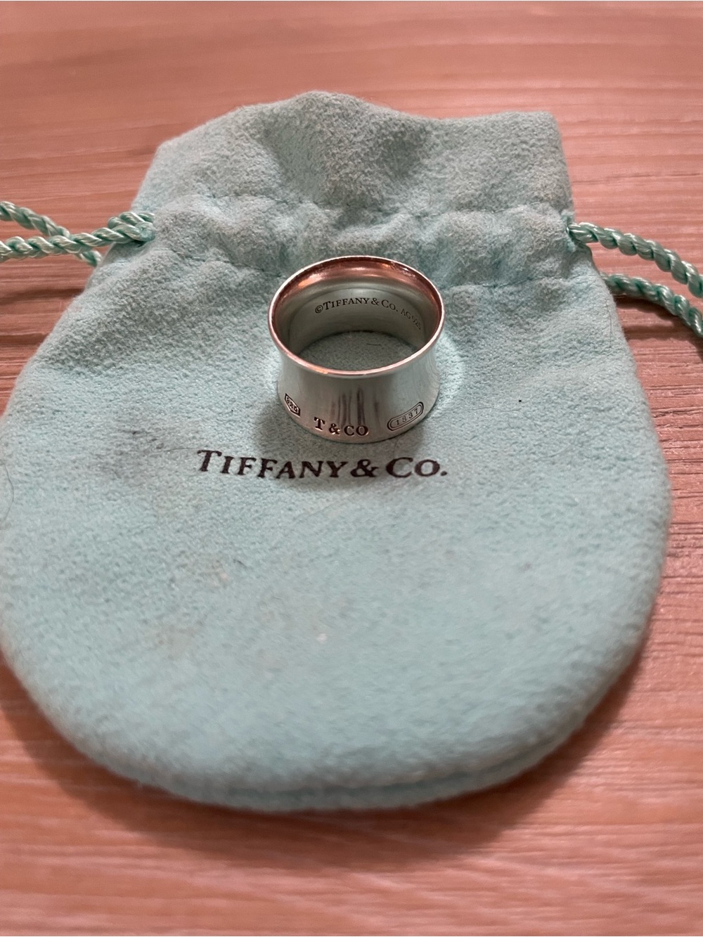Tiffany & Co 1837 Wide Concave Sterling Silver Ring Size 7.5